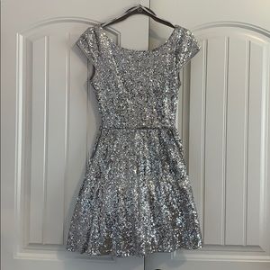 Silver Sequins Formal Dress